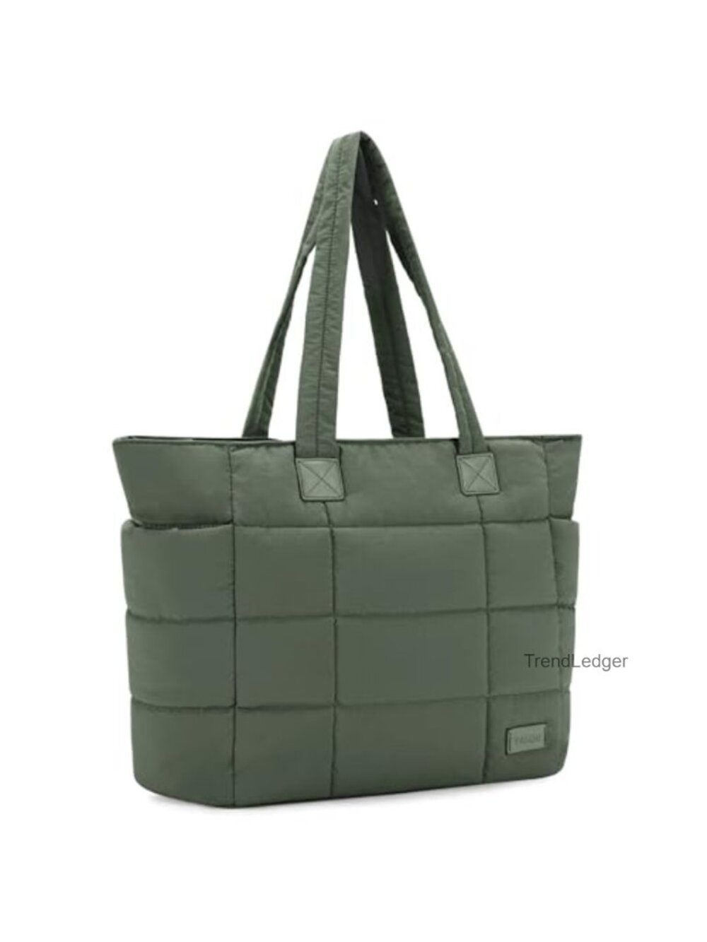 Lightweight Quilted Puffer Tote Bag with Zipper Padded Laptop Sleeve
